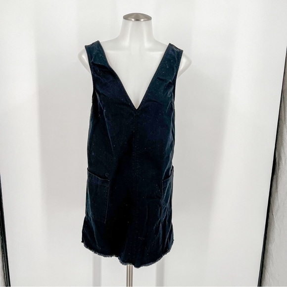 Free People Black V-Neck Jean Dress - Picture 1 of 7